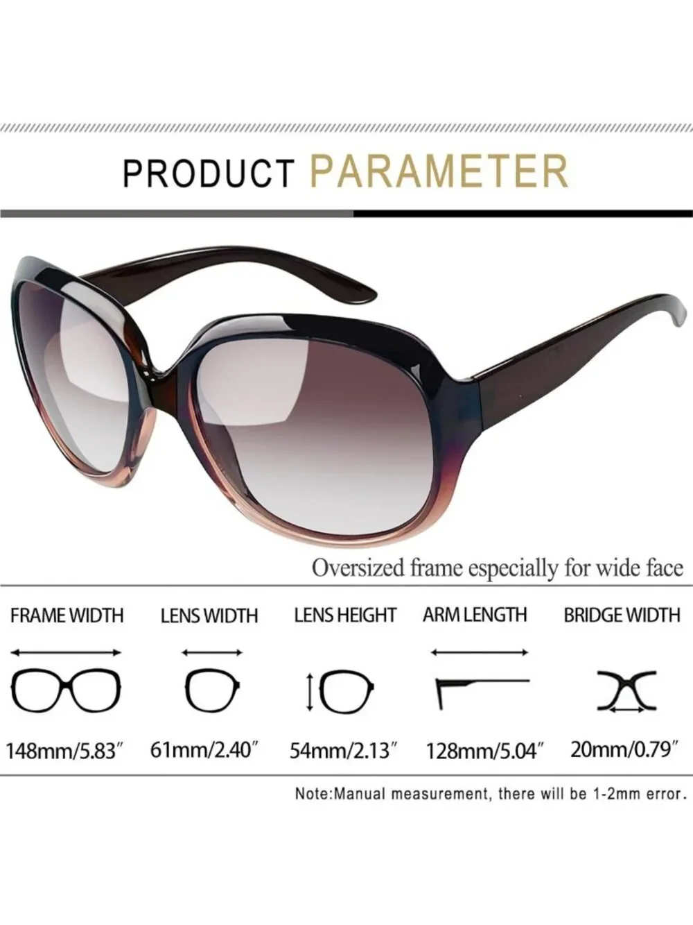 Trendy Oversized Polarized Sunglasses for Women - UV Protection, Large Shades